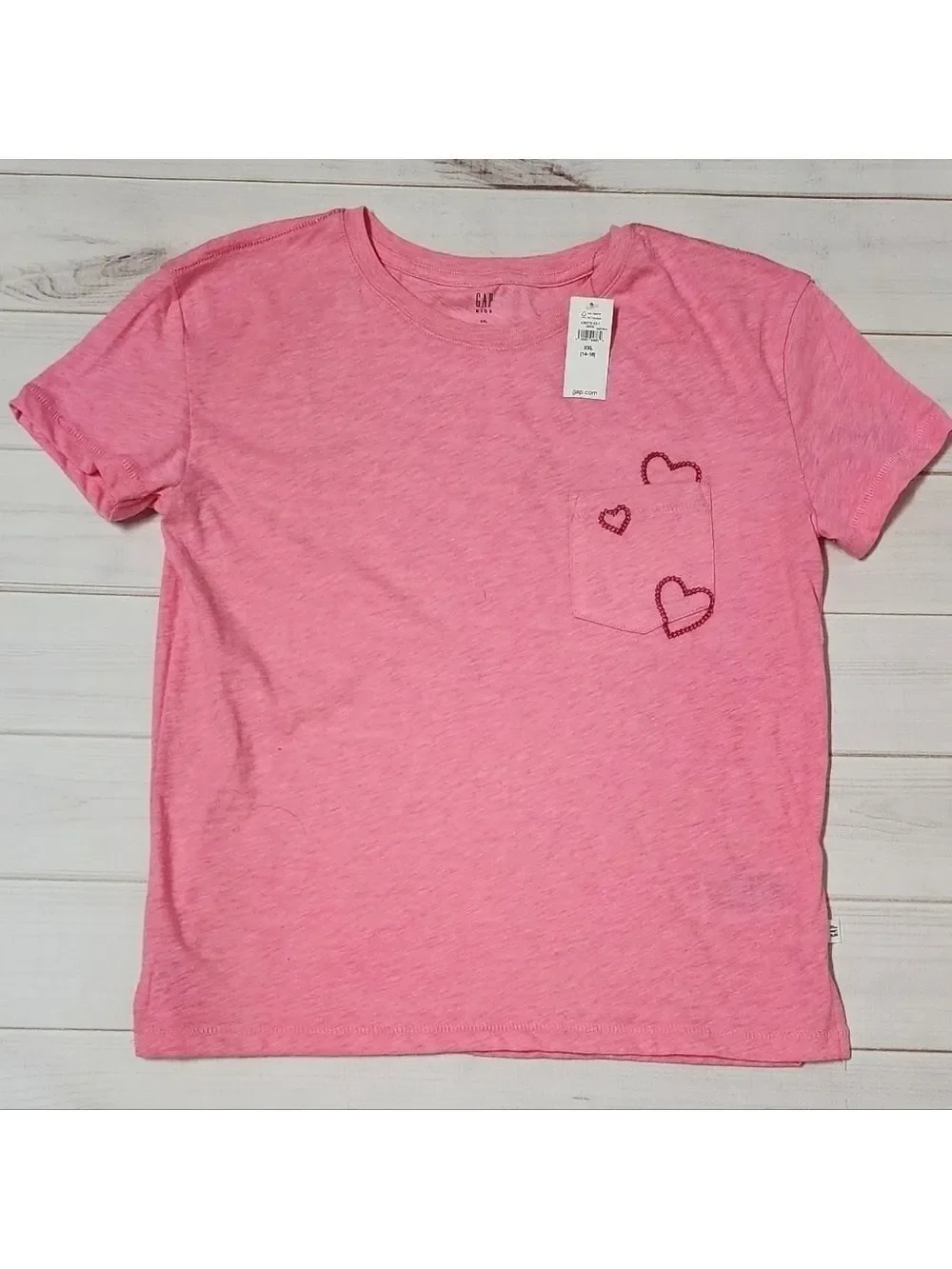 GAP Kids Girls Embroidered Heart Tee XXL  (14-16) - New With Tags